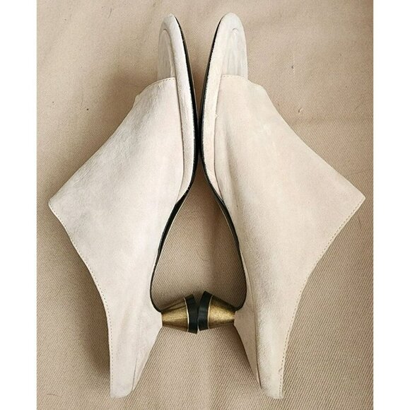 NWOB Khaite Watts Coco Suede Mule Shoes Size 36 / US 6 Conical Kitten Heel - Picture 6 of 9